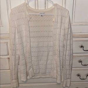 Croft&Barrow White Button Down Sweater